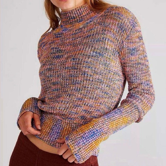 Free People Sweaters - Free People Womens Sweater Multicolor Size S Blair Turtleneck Spacedye Pullover